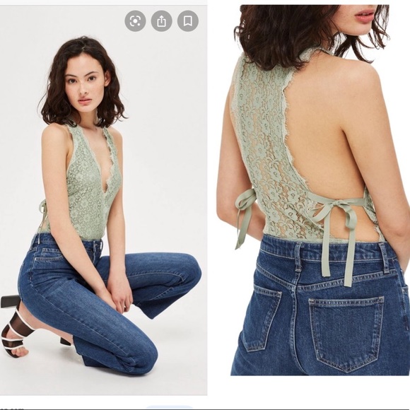 Topshop Tops - Topshop side tie lace bodysuit